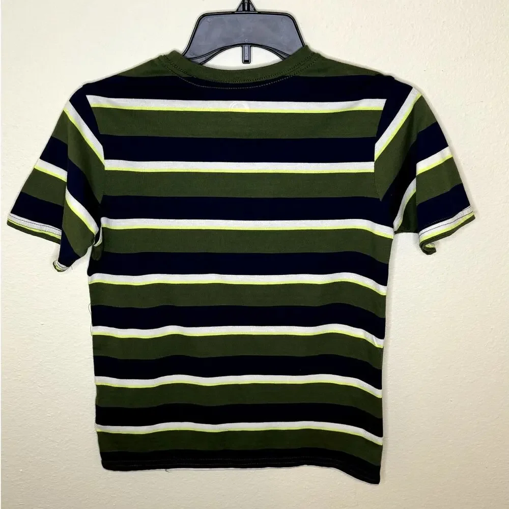 WONDER NATION YOUTH STRIPED SHORT SLEEVE CREW NECK T-SHIRT SIZE LARGE 10-12 - Picture 2 of 6